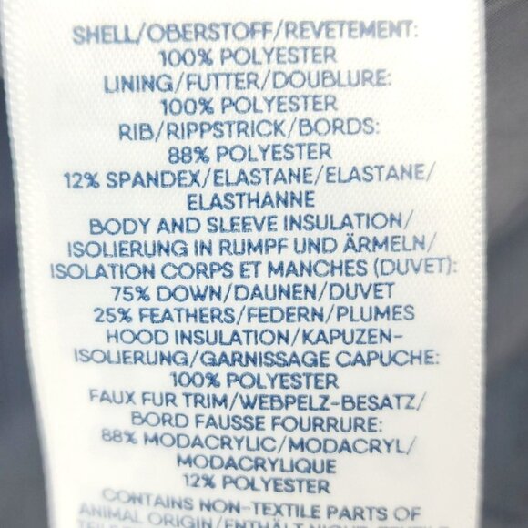 Womens Lands Black Down Puffer Coat  Faux Fur Hood Size S Warm Winter Outerwear - Picture 11 of 16